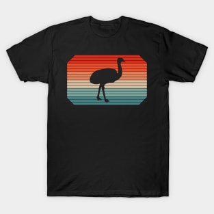 Retro emu motif story flightless bird animals rhea T-Shirt